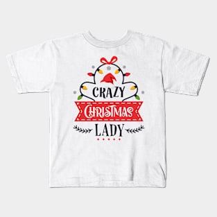 Crazy Xmas Lady Kids T-Shirt